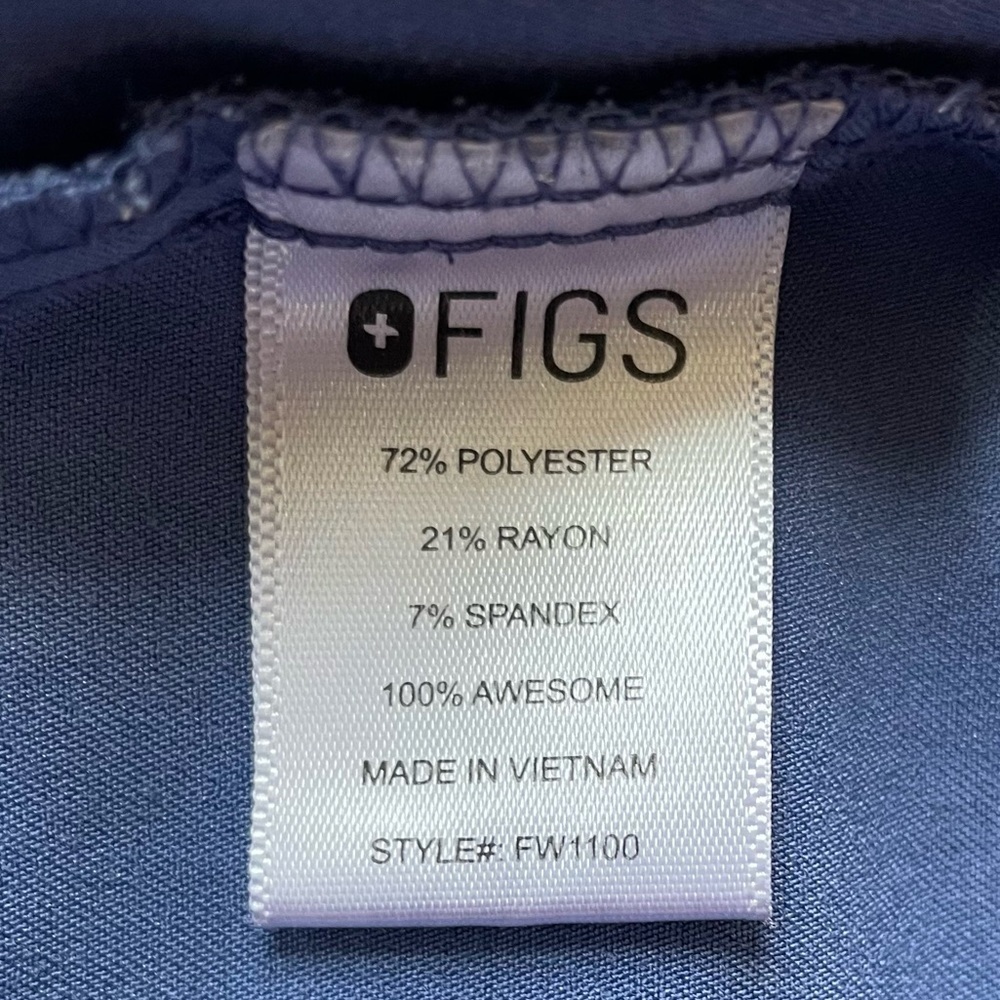 Figs Big Sky Blue Scrub Set Casma Three Pocket Top & Yola Skinny Pants Size XL - Picture 7 of 16